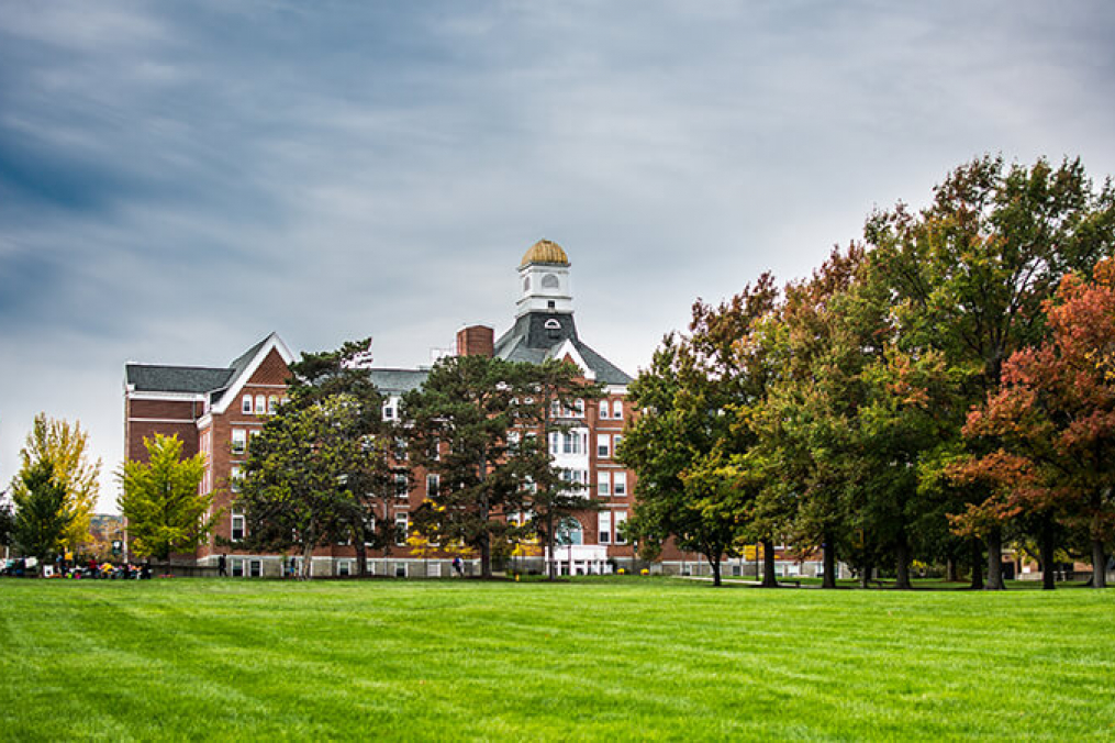 back view of ball hall from the lake